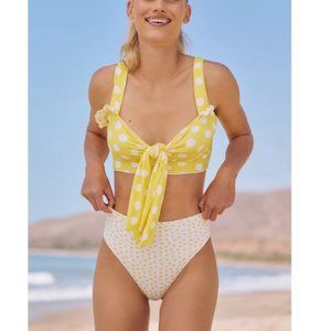 Anthropologie Yellow Spots Polka Dot Bikini Bottom